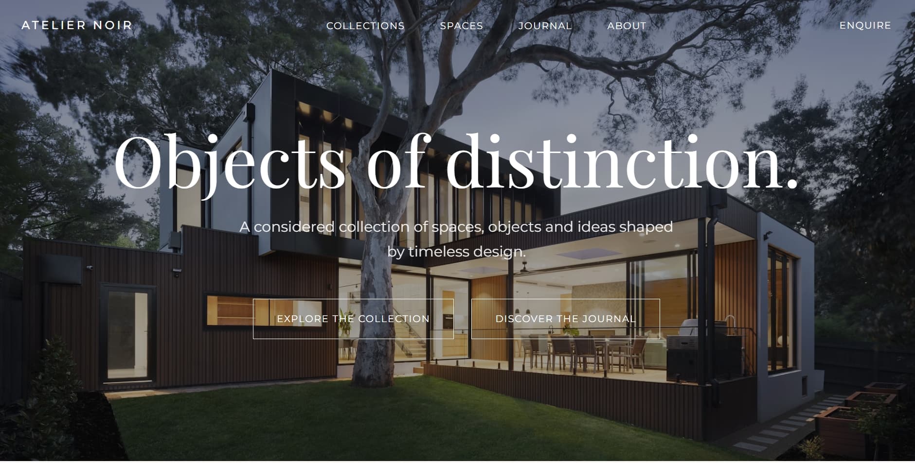 Example website for Fashion / luxury / real estate / visual brands.